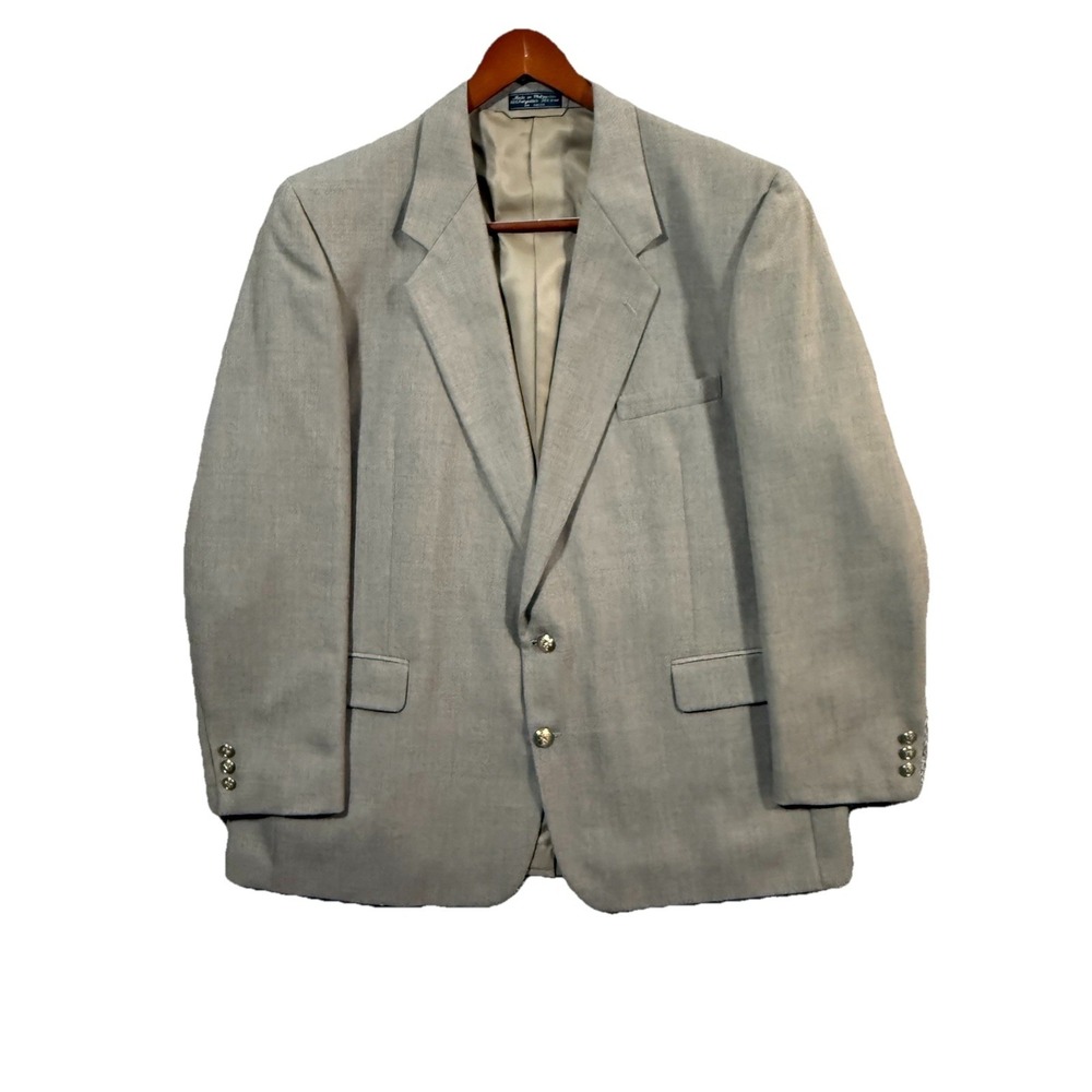 Boat House Row Mens 48L Sport Coat Blazer Beige Taupe Wool Blend 2 Button